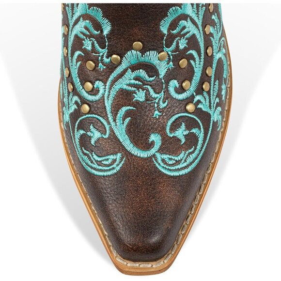 SheSole Ladies Cowboy Boots Fashion Toe Mid Calf Women's Western Cowgirl Boots - Picture 8 of 9